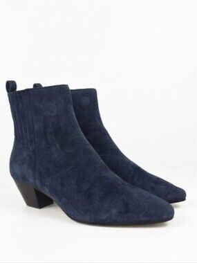 Boden Western Bleu Navy Suede Women's  Ankle Boots Size EU 39 - US 8